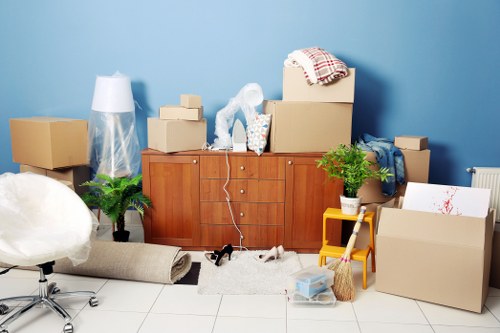 Truck loading boxes and furniture for a Waterloo move