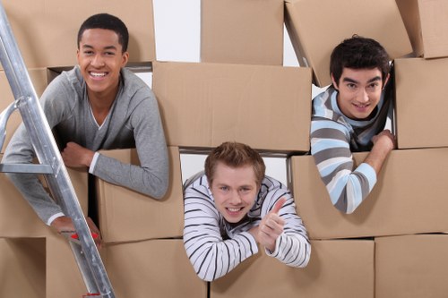 Checklist and packed boxes ready for a Waterloo moving van