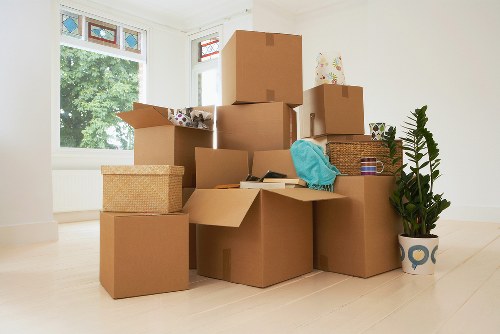 Loading boxes and furniture into a van in Waterloo
