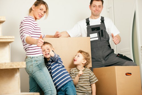 Commercial office relocation service in Waterloo with desks and equipment